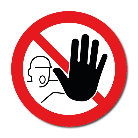 Verbotsaufkleber "Zutritt für Unbefugte verboten" rund 10,0 cm - Folienwerk Spanner Shop