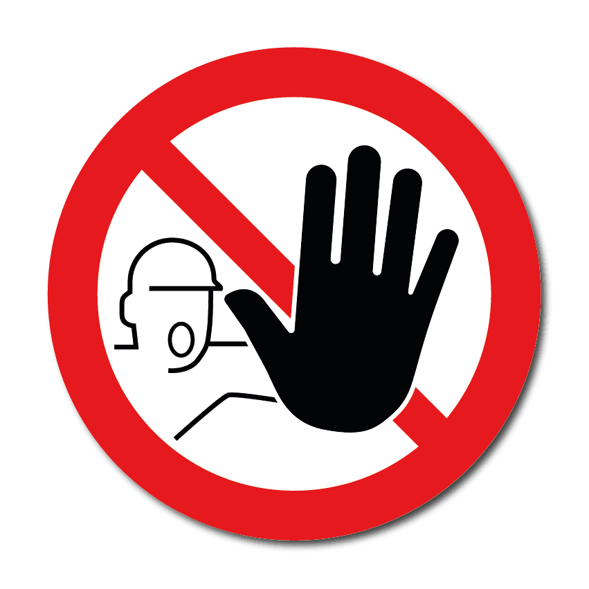 Verbotsaufkleber "Zutritt für Unbefugte verboten" rund 10,0 cm - Folienwerk Spanner Shop